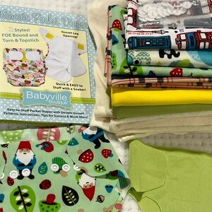 Babyville Cloth Diaper Sewing Pattern with specialty Fabrics Bundle